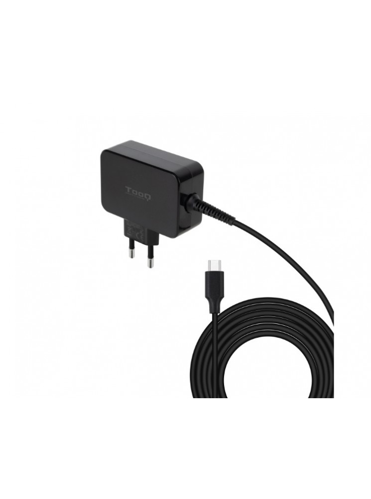 CARGADOR AUTOMATICO PORTATIL GAN USB-C PD 65W NEGRO TOOQ